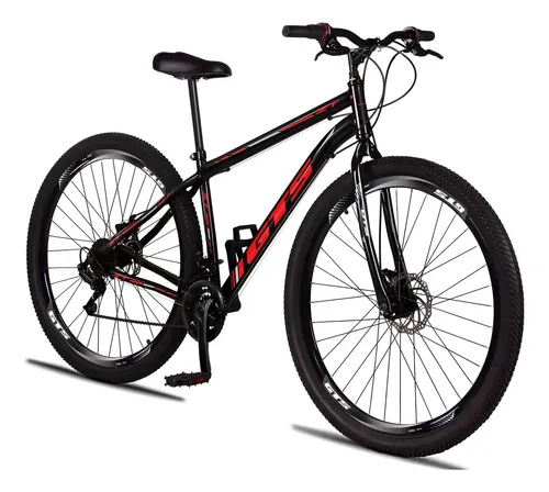 Bicicleta aro 29 GTS ZT aco preto e vermelho